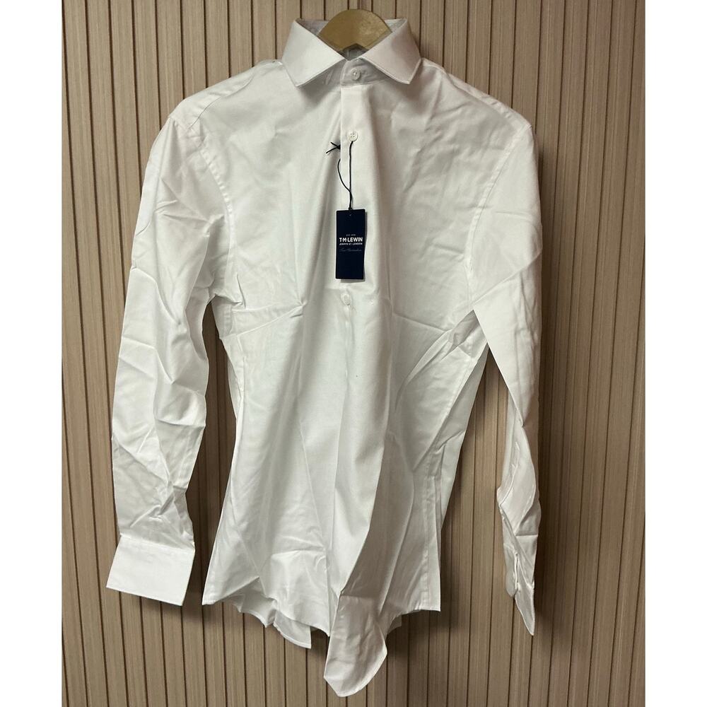 T.M. Lewin Super Fitted White Dress Shirt 16½ 34/35